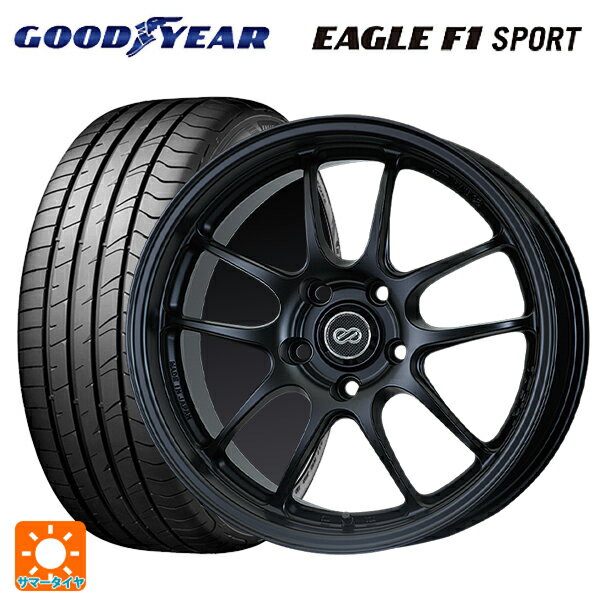 215/45R17 91Y XL グッドイヤー イーグルF1 スポーツ エンケイ パフォーマンスライン PF01 マットブラック 17-7J 国産車用 サマータイヤホイール4本セット