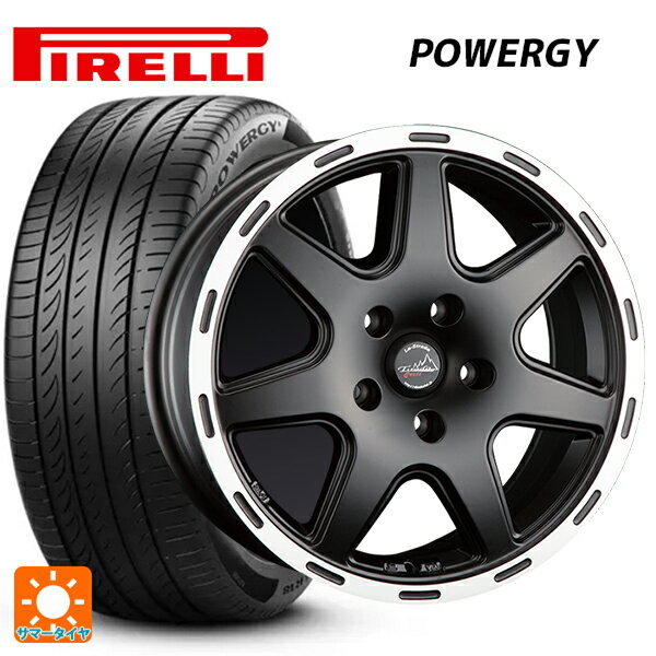 【6/22 20時〜 全品P5倍＆クーポン】ジープ チェロキー(KL系)用 225/60R17 99H ピレリ パワジー 正規品 # 阿部商会 ラ・ストラーダ ティラードクロス マットブラックリムポリッシュ 新品サマータイヤホイール 4本セット