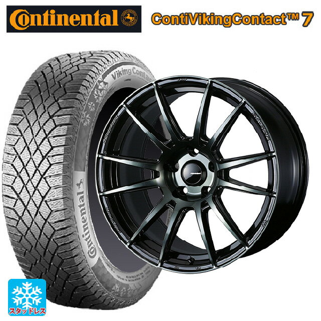 【6/22 20時〜 全品P5倍＆クーポン】ニッサン エクストレイル(33系)用 235/60R18 107T XL コンチネンタル コンチバイキングコンタクト7 正規品 ウェッズ ウェッズスポーツ SA62R WBC 新品スタッドレスタイヤホイール 4本セット