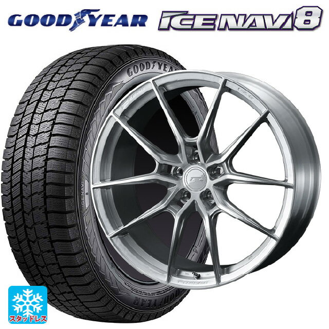【6/15〜16限定 全品P5倍＆クーポン】トヨタ アルファード(30系)用 235/50R18 97Q グッドイヤー アイスナビ8 # ウェッズ エフゼロ FZ-6 ブラッシュド 新品スタッドレスタイヤホイール 4本セット