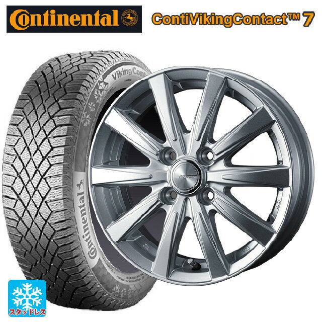 【6/22 20時〜 全品P5倍＆クーポン】175/65R14 86T XL コンチネンタル コンチバイキングコンタクト7 正規品 ウェッズ ジョーカー スピリッツ シルバー 14-5.5J 国産車用 スタッドレスタイヤホイール4本セット