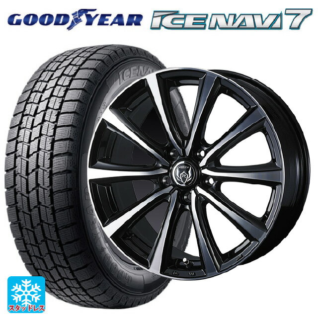 スズキ スイフトスポーツ(ZC33S)用 185/55R16 83Q グッドイヤー アイスナビ7(数量限定) ウェッズ ライツレー MS ブラックメタリックポリッシュ 新品スタッドレスタイヤホイール 4本セット