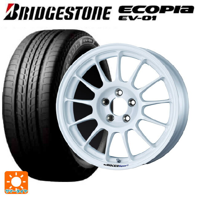 【6/22 20時〜 全品P5倍＆クーポン】175/55R15 77V ブリヂストン エコピア EV-01 正規品 エンケイ エンケイスポーツ RC-T5 White 15-6J 国産車用 サマータイヤホイール4本セット