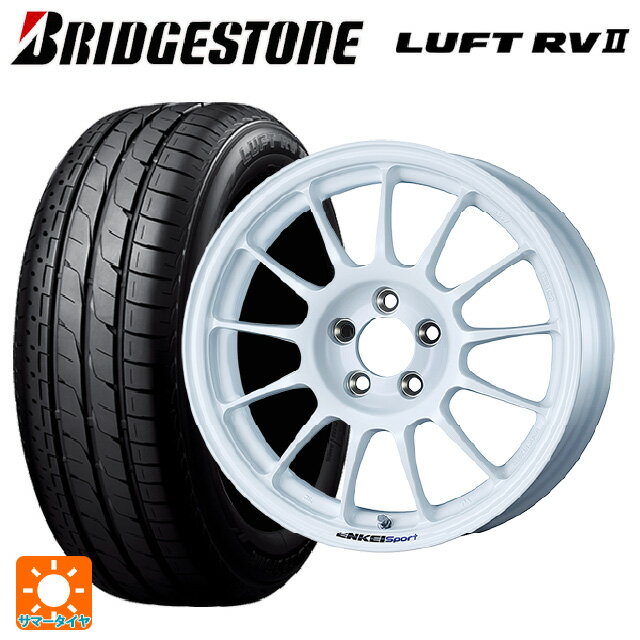 【10/17 23:59迄　最大3万円OFFクーポン】2025年製 195/65R15 91H ブリヂストン ルフトRV2(日本製) 正規品 # エンケイ エンケイスポーツ RC-T5 White 15-6J 国産車用 サマータイヤホイール4本セット