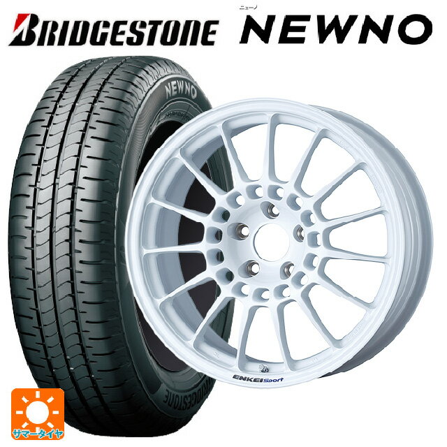 【6/15〜16限定 全品P5倍＆クーポン】ミツビシ デリカD:5(3DA系)用 225/55R18 98V ブリヂストン ニューノ 正規品 # エンケイ エンケイスポーツ RC-T5 White 新品サマータイヤホイール 4本セット