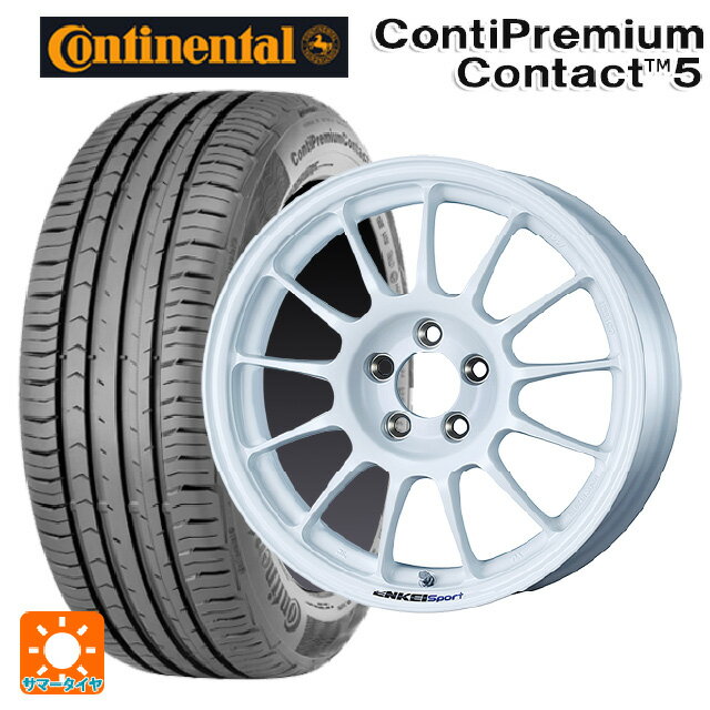 【6/22 20時〜 全品P5倍＆クーポン】205/60R16 96V XL コンチネンタル コンチプレミアムコンタクト 5 正規品 エンケイ エンケイスポーツ RC-T5 White 16-6.5J 国産車用 サマータイヤホイール4本セット
