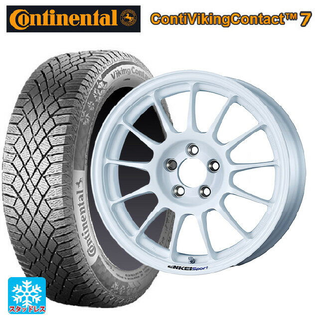 215/60R16 99T XL コンチネンタル コンチバイキングコンタクト7 正規品 エンケイ エンケイスポーツ RC-T5 White 16-6.5J 国産車用 スタッドレスタイヤホイール4本セット