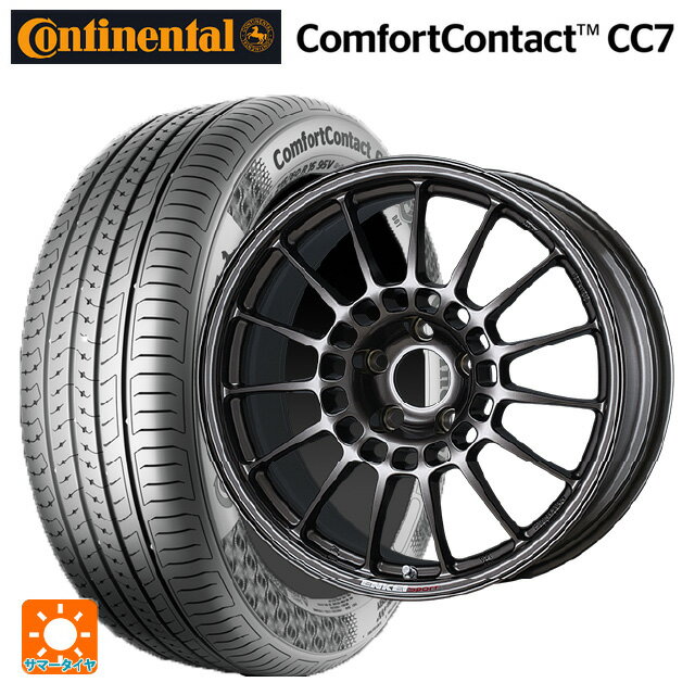 【6/11 1:59迄 全品ポイント5倍】195/55R15 85V コンチネンタル コンフォートコンタクト CC7 正規品 エンケイ エンケイスポーツ RC-T5 Dark Silver 15-6J 国産車用 サマータイヤホイール4本セット