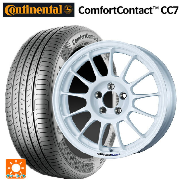 【6/11 1:59迄 全品ポイント5倍】195/55R15 85V コンチネンタル コンフォートコンタクト CC7 正規品 エンケイ エンケイスポーツ RC-T5 White 15-6J 国産車用 サマータイヤホイール4本セット