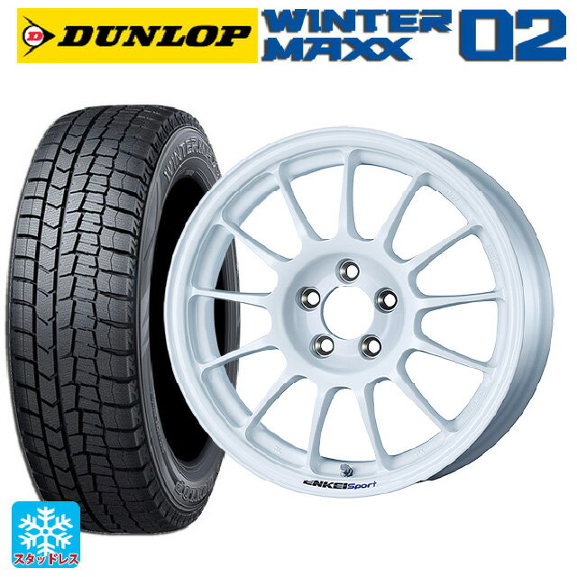 【6/15〜16限定 全品P5倍＆クーポン】195/60R16 89Q ダンロップ ウィンターマックス 02(WM02) エンケイ エンケイスポーツ RC-T5 White 16-6.5J 国産車用 スタッドレスタイヤホイール4本セット