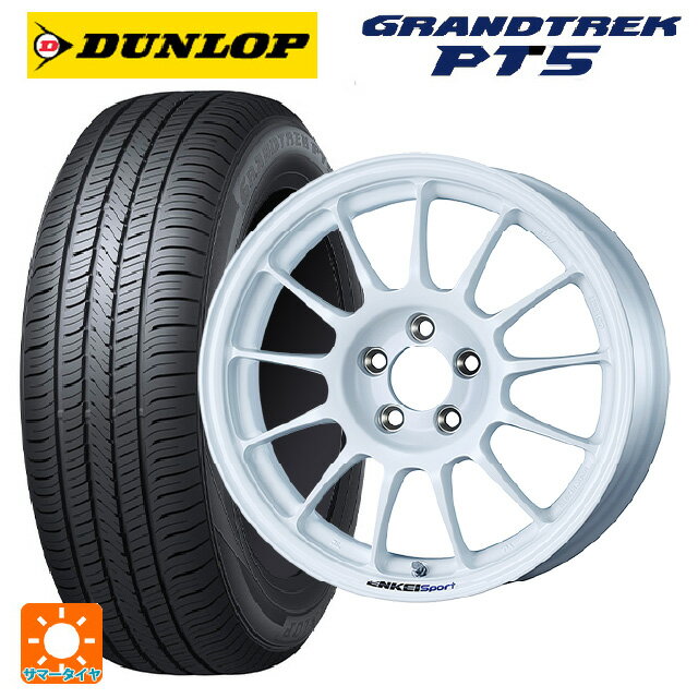 225/70R16 103H ダンロップ グラントレックPT5 エンケイ エンケイスポーツ RC-T5 White 16-6.5J 国産車用 サマータイヤホイール4本セット