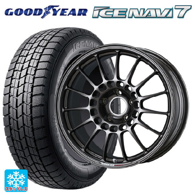 【最大3万円OFFクーポン 5/16 1:59迄】215/50R17 91Q グッドイヤー アイスナビ7(限定) # エンケイ エンケイスポーツ RC-T5 Dark Silver 17-7J 国産車用 スタッドレスタイヤホイール4本セット