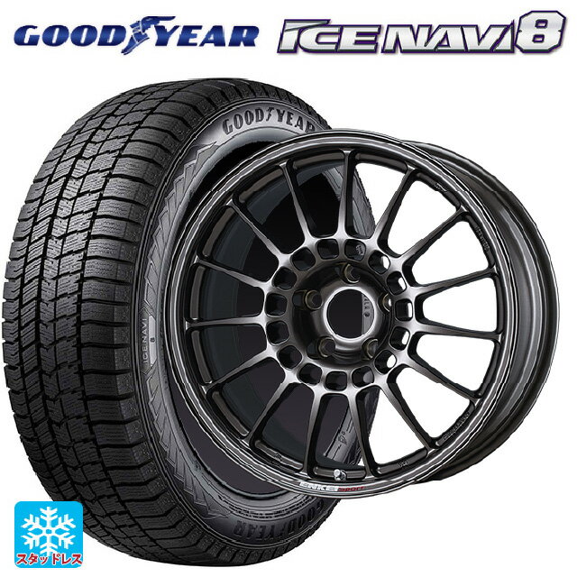 225/40R18 92Q XL グッドイヤー アイスナビ8 エンケイ エンケイスポーツ RC-T5 Dark Silver 18-8J 国産車用 スタッドレスタイヤホイール4本セット