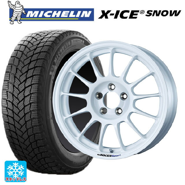 【6/11 1:59迄 全品ポイント5倍】205/55R16 94H XL ミシュラン エックスアイス スノー 正規品 エンケイ エンケイスポーツ RC-T5 White 16-6.5J 国産車用 スタッドレスタイヤホイール4本セット