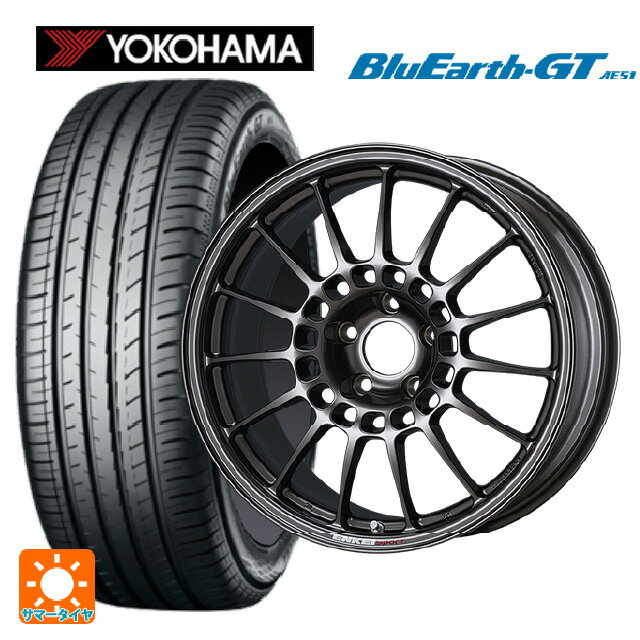 【6/22 20時〜 全品P5倍＆クーポン】185/60R15 84H ヨコハマ ブルーアースGT AE51 エンケイ エンケイスポーツ RC-T5 Dark Silver 15-6J 国産車用 サマータイヤホイール4本セット