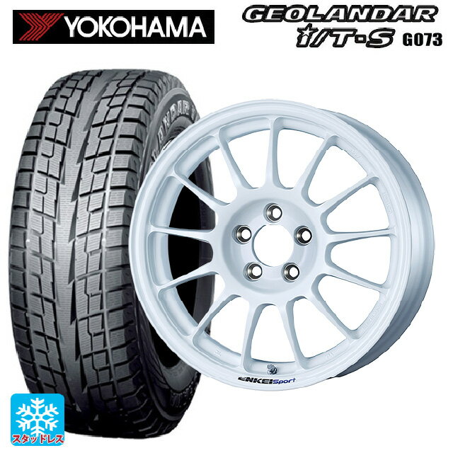 【6/11 1:59迄 全品ポイント5倍】215/65R16 98Q ヨコハマ ジオランダー ITS G073 正規品 エンケイ エンケイスポーツ RC-T5 White 16-6.5J 国産車用 スタッドレスタイヤホイール4本セット