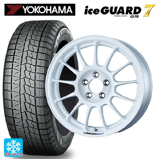 【6/4 20時〜 最大3万円OFFクーポン】195/55R16 87Q ヨコハマ アイスガード7(IG70) エンケイ エンケイスポーツ RC-T5 White 16-6.5J 国産車用 スタッドレスタイヤホイール4本セット