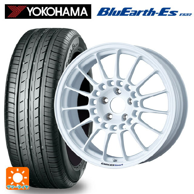 【6/15〜16限定 全品P5倍＆クーポン】215/45R18 93W ヨコハマ ブルーアースEs ES32 エンケイ エンケイスポーツ RC-T5 White 18-8J 国産車用 サマータイヤホイール4本セット