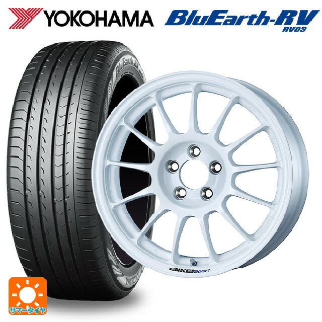 【6/15〜16限定 全品P5倍＆クーポン】195/65R15 91H ヨコハマ ブルーアース RV03 # エンケイ エンケイスポーツ RC-T5 White 15-6J 国産車用 サマータイヤホイール4本セット