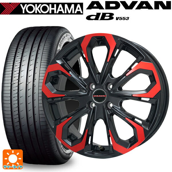 【最大3万円OFFクーポン 5/27 1:59迄】ミツビシ デリカD:5(3DA系)用 245/45R19 102Y XL ヨコハマ アドバンデシベル V553 レイシーン プラバ 5X レッドクリア 新品サマータイヤホイール 4本セット