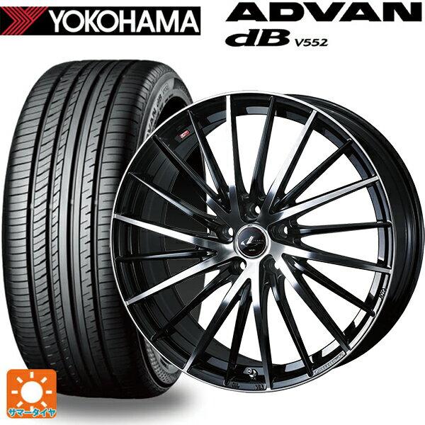 【最大3万円OFFクーポン 5/16 1:59迄】235/60R18 107W XL ヨコハマ アドバンデシベル V552 for SUV ウェッズ レオニス FR パールブラックミラーカット 18-7J 国産車用 サマータイヤホイール4本セット