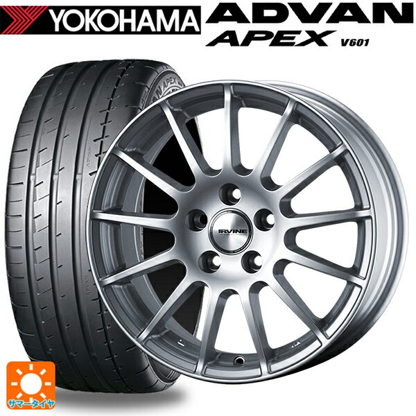 【最大3万円OFFクーポン 5/16 1:59迄】ボルボ V40(MB/MD系)用 225/40R18 92Y XL ヨコハマ アドバン アペックス V601 アーヴィン F01 ハイパーシルバー 新品サマータイヤホイール 4本セット