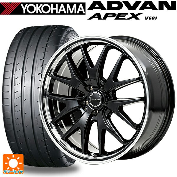 【6/20限定 全品P5倍＆クーポン】トヨタ アルファード(30系)用 235/50R18 101Y XL ヨコハマ アドバン アペックス V601 正規品 エムアイディー MIDホイール エグゼ7 # グロスブラック/ラインポリッシュ 新品サマータイヤホイール 4本セット