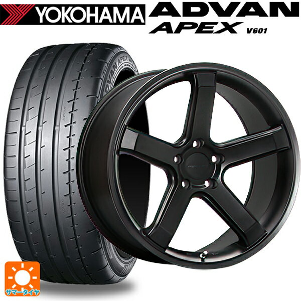 225/40R19 93Y XL ヨコハマ アドバン アペックス V601 正規品 エムエルジェイ ハイペリオン CVS1.5 Half Gloss Black 19-8.5J 国産車用 サマータイヤホイール4本セット