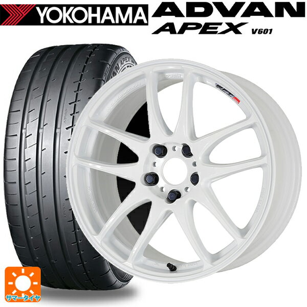 225/35R19 88Y XL ヨコハマ アドバン アペックス V601 ワーク エモーション CR極 WHT 19-8.5J 国産車用 サマータイヤホイール4本セット