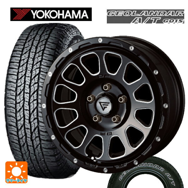 トヨタ ハリアー(80系)用 225/65R17 102T ヨコハマ ジオランダー A/T G015 ホワイトレター デルタフォース オーバル ブラックマシニング 新品サマータイヤホイール 4本セット