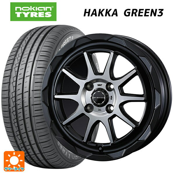 155/65R14 75T ノキアン ハッカ グリーン3 ウェッズ マッドヴァンス06 マットブラックポリッシュ 14-4.5J 国産車用 サマータイヤホイール4本セット