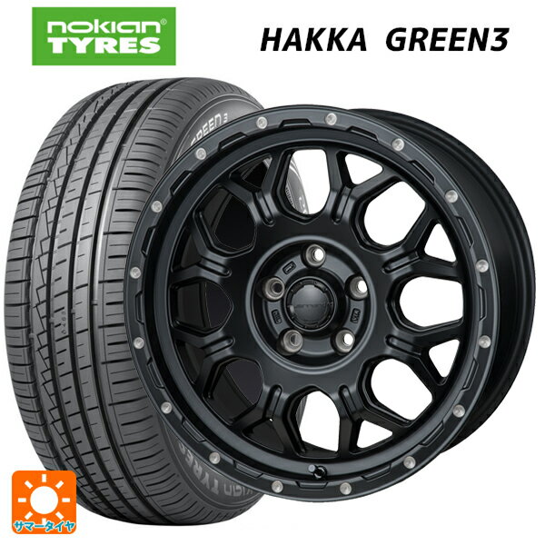205/60R16 96V XL ノキアン ハッカ グリーン3 ジャパン三陽 ハイブロック ジェラード サテンBK/リーミング 16-7J 国産車用 サマータイヤホイール4本セット