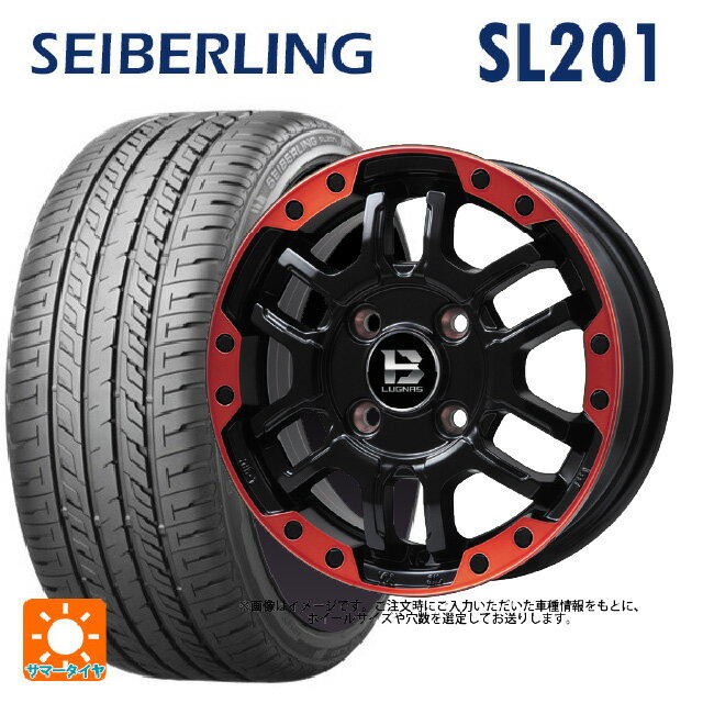【6/15〜16限定 全品P5倍＆クーポン】2025年製 205/55R16 91V セイバーリング セイバーリング SL201(ブリヂストン工場生産） ビックウェイ ビーラグナス エフアールディー マットブラックリムレッド 16-6.5J 国産車用 サマータイヤホイール4本セット