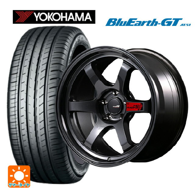 【6/22 20時〜 全品P5倍＆クーポン】215/50R17 95W XL ヨコハマ ブルーアースGT AE51 エムアイディー MIDレーシング R06 クリスタルブラック 17-7.5J 国産車用 サマータイヤホイール4本セット