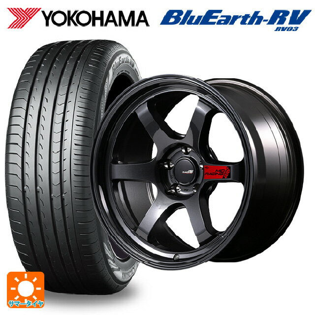 215/45R18 93W XL ヨコハマ ブルーアース RV03 エムアイディー MIDレーシング R06 # クリスタルブラック 18-8.5J 国産車用 サマータイヤホイール4本セット