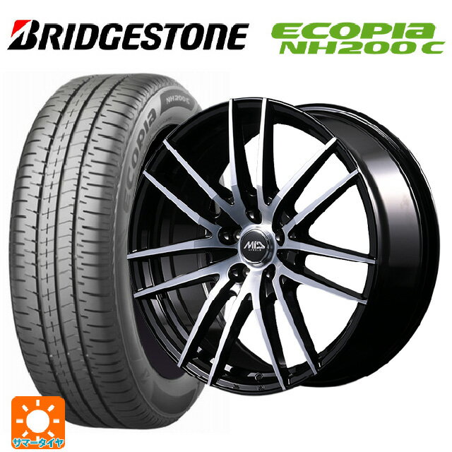 【6/22 20時〜 全品P5倍＆クーポン】175/55R15 77V ブリヂストン エコピア NH200C 正規品 # エムアイディー MIDホイール RX14 ブラックポリッシュ 15-5.5J 国産車用 サマータイヤホイール4本セット