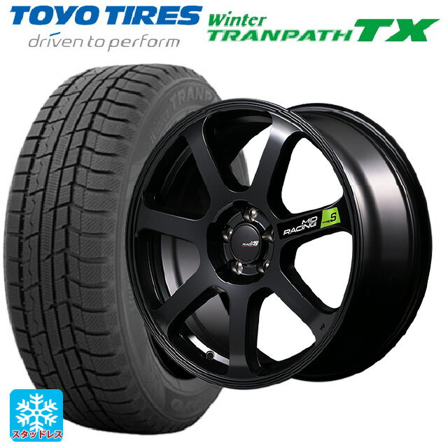 225/50R18 95Q トーヨー ウインタートランパス TX エムアイディー MIDレーシング R07 タイプS セミグロスブラック 18-8J 国産車用 スタッドレスタイヤホイール4本セット