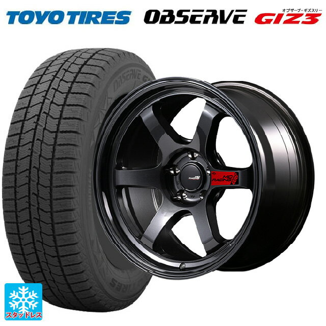【6/11 1:59迄 全品ポイント5倍】215/60R17 96Q トーヨー オブザーブ ガリットギズ3 エムアイディー MIDレーシング R06 クリスタルブラック 17-7.5J 国産車用 スタッドレスタイヤホイール4本セット