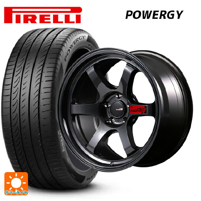 225/55R17 97Y ピレリ パワジー 正規品 エムアイディー MIDレーシング R06 クリスタルブラック 17-7.5J 国産車用 サマータイヤホイール4本セット