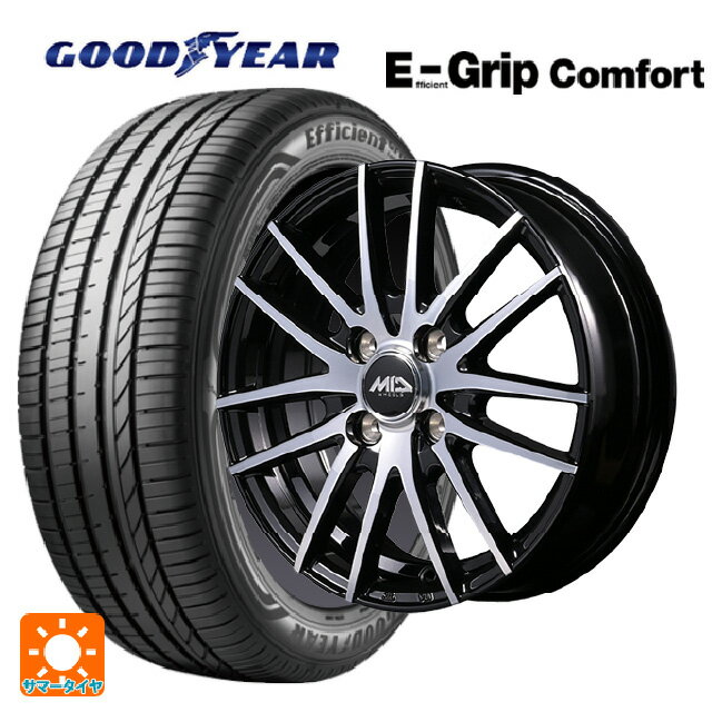 165/50R15 73V グッドイヤー エフィシェントグリップ コンフォート エムアイディー MIDホイール RX14 ブラックポリッシュ 15-4.5J 国産車用 サマータイヤホイール4本セット