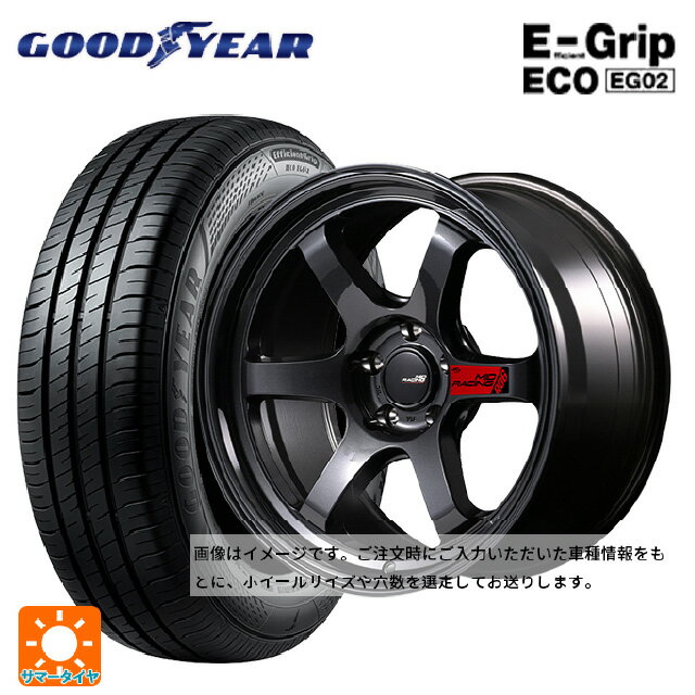 165/50R15 73V グッドイヤー エフィシェントグリップ エコ EG02 エムアイディー MIDレーシング R06 クリスタルブラック 15-5J 国産車用 サマータイヤホイール4本セット