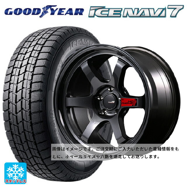 【6/11 1:59迄 全品ポイント5倍】185/65R15 88Q グッドイヤー アイスナビ7(数量限定) # エムアイディー MIDレーシング R06 クリスタルブラック 15-7J 国産車用 スタッドレスタイヤホイール4本セット