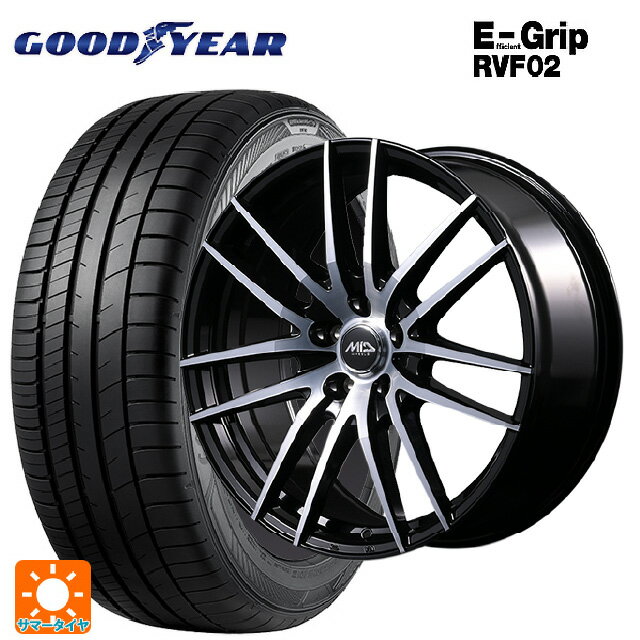 【6/22 20時〜 全品P5倍＆クーポン】175/55R15 77V グッドイヤー エフィシェントグリップ RVF02 エムアイディー MIDホイール RX14 ブラックポリッシュ 15-5.5J 国産車用 サマータイヤホイール4本セット