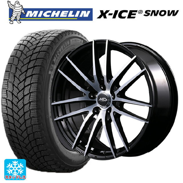 225/55R18 102H XL ミシュラン 正規品 エックスアイス スノー エムアイディー MIDホイール RX14 ブラックポリッシュ 18-8J 国産車用 スタッドレスタイヤホイール4本セット
