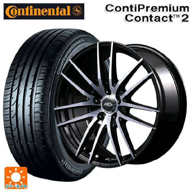【6/11 1:59迄 全品ポイント5倍】185/60R15 84H コンチネンタル コンチプレミアムコンタクト 2 正規品 エムアイディー MIDホイール RX14 ブラックポリッシュ 15-5.5J 国産車用 サマータイヤホイール4本セット
