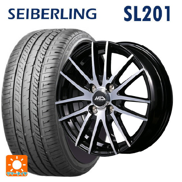 【6/22 20時〜 全品P5倍＆クーポン】165/55R14 72V セイバーリング セイバーリング SL201(ブリヂストン工場生産） エムアイディー MIDホイール RX14 ブラックポリッシュ 14-4.5J 国産車用 サマータイヤホイール4本セット