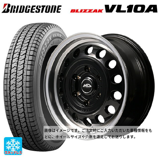 トヨタ プロボックス(160系)用 175/80R14 99/98N ブリヂストン ブリザック VL10A 正規品 エムアイディー ガルシア シスコ タイプ2 ブラック/リムポリッシュ 新品スタッドレスタイヤホイール 4本セット