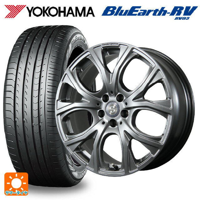【6/15〜16限定 全品P5倍＆クーポン】ミニ カントリーマン(U25)用 225/55R18 98V ヨコハマ ブルーアース RV03 # トピー チームスパルコ ヴェネージュ H/MG 新品サマータイヤホイール 4本セット