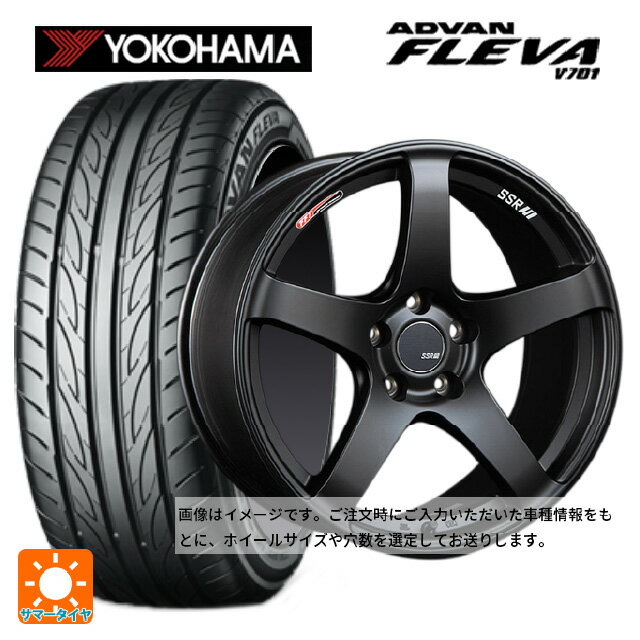 【6/11 1:59迄 全品ポイント5倍】195/45R17 85W XL ヨコハマ アドバン フレバ V701 正規品 タナベ SSR GT V01 フラットブラック/レッドライン 17-7J 国産車用 サマータイヤホイール4本セット