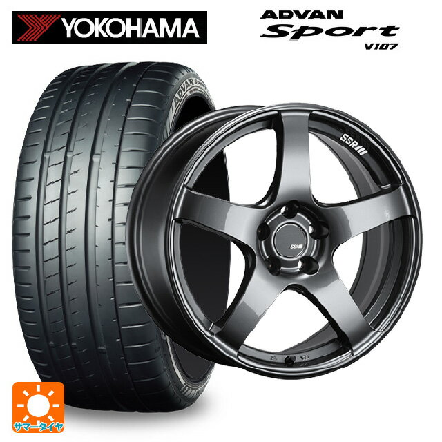 【6/22 20時〜 全品P5倍＆クーポン】225/45R18 95Y XL ヨコハマ アドバンスポーツ V107 正規品 タナベ SSR GT V01 グラファイトガンメタ 18-7.5J 国産車用 サマータイヤホイール4本セット